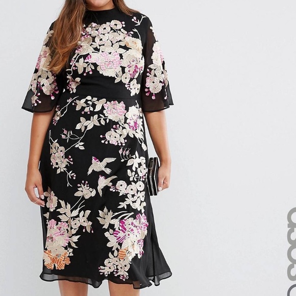 ASOS Curve Dresses & Skirts - ASOS Curve Embroidered Dress